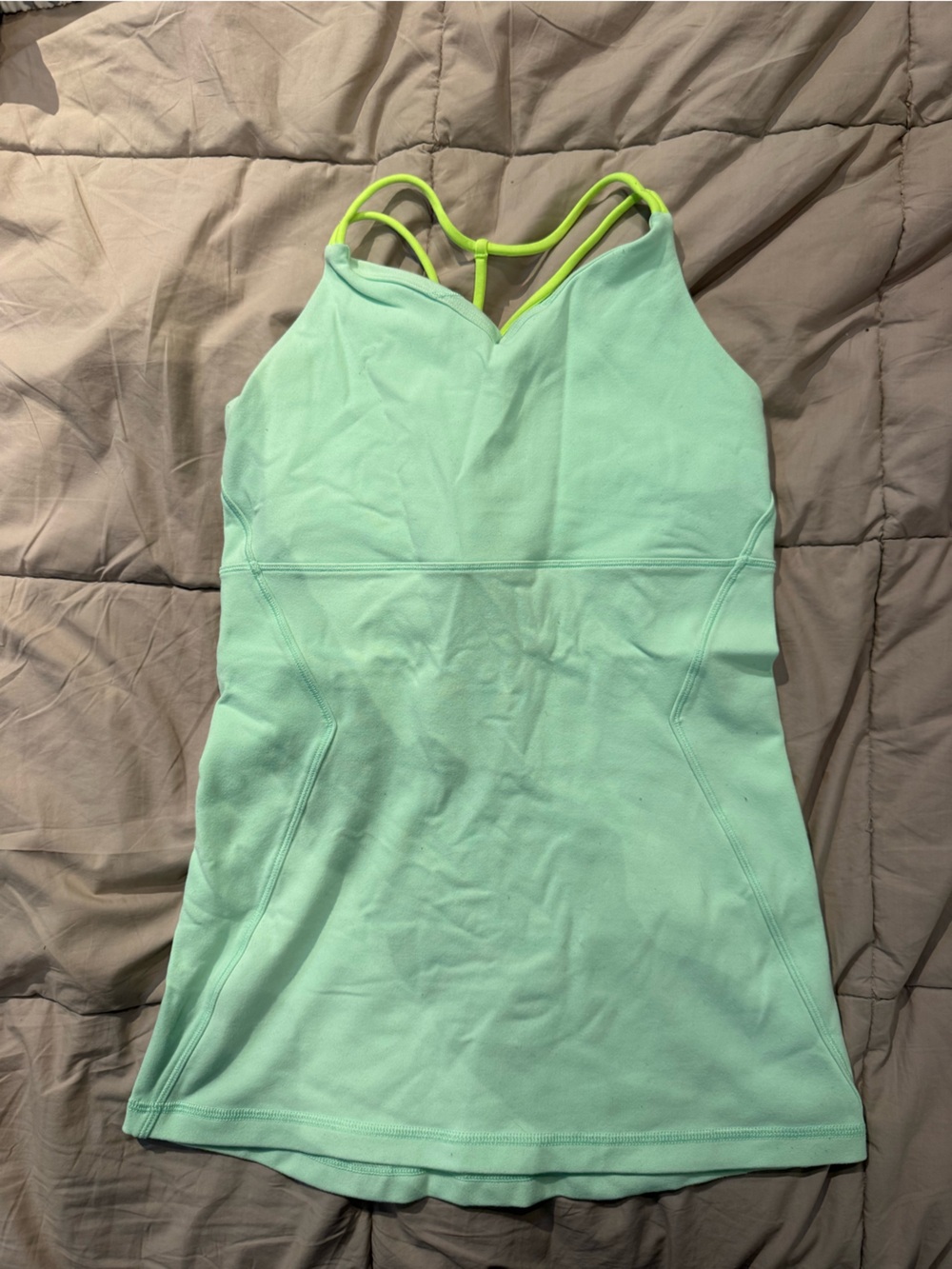 Mint Green Athletic Top with Lime Straps